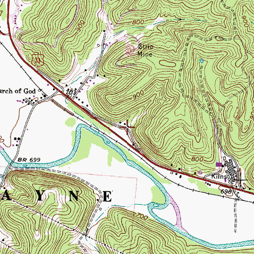 Topographic Map of Wolf Basin (historical), OH