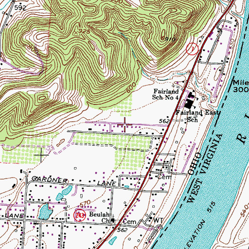 Topographic Map of Gillette, OH