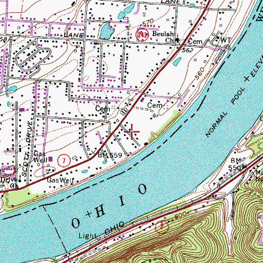Topographic Map of Fair Place, OH