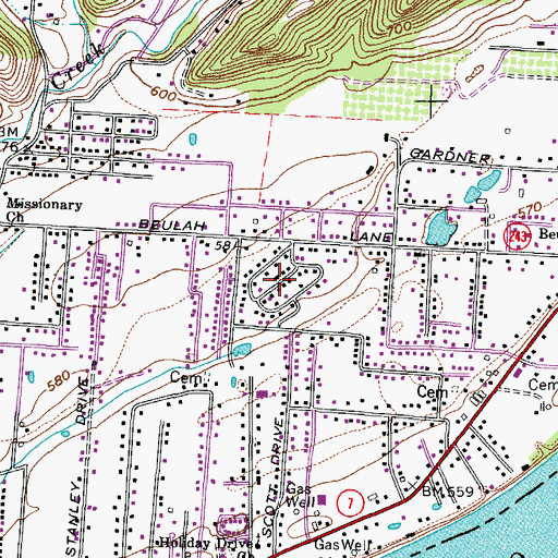 Topographic Map of Gardner Terrace, OH