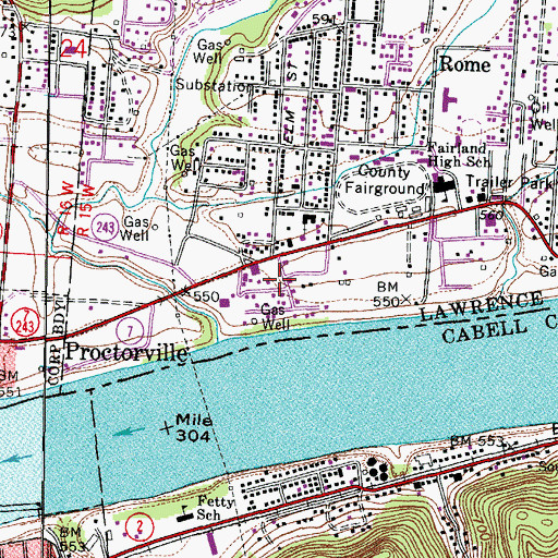 Topographic Map of Plantation Estates, OH