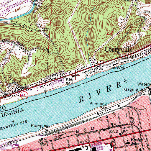 Topographic Map of Chesapeake East Elementary School, OH