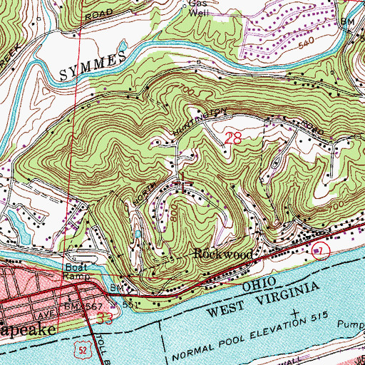 Topographic Map of Crescent Lake, OH