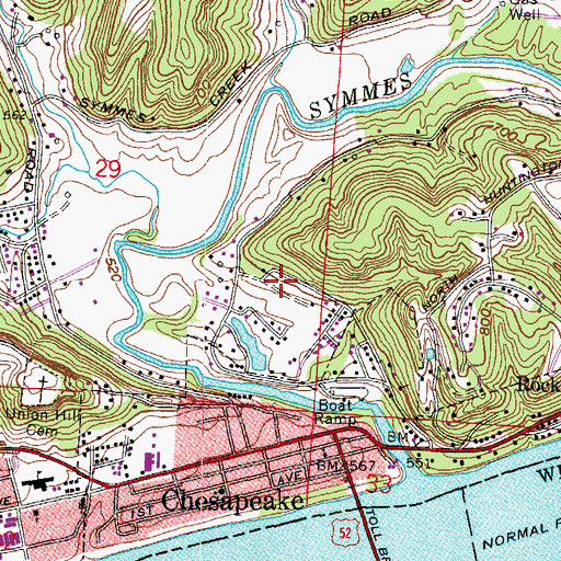 Topographic Map of Symmes Park, OH