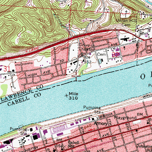 Topographic Map of Kimballs Landing, OH