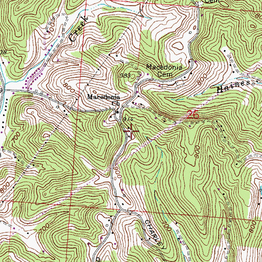 Topographic Map of Macedonia School, OH