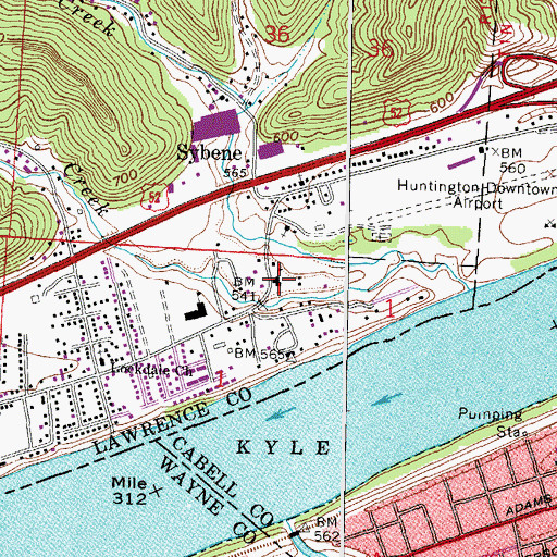 Topographic Map of Burlington Annex School, OH