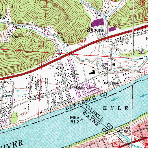 Topographic Map of Lockdale, OH