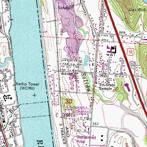 Topographic Map of Clearview, OH