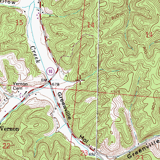 Topographic Map of Moulton (historical), OH