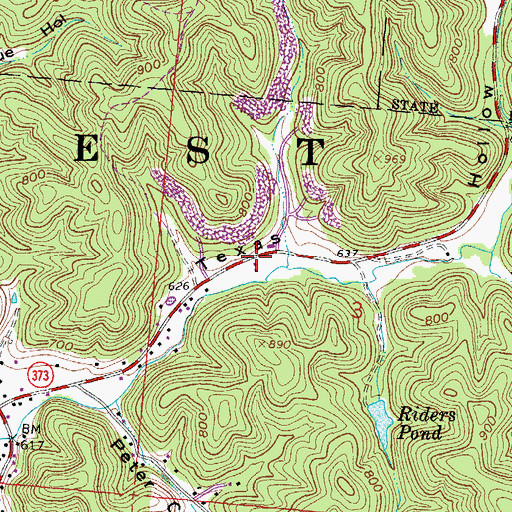 Topographic Map of Dean (historical), OH