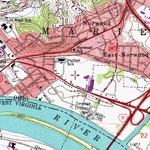Topographic Map of Pioneer Park, OH