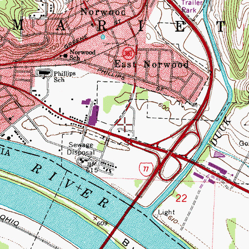 Topographic Map of Washington Shopping Center, OH
