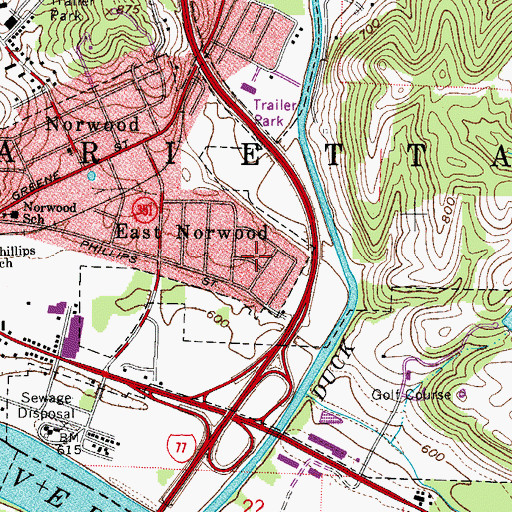 Topographic Map of Morningside, OH