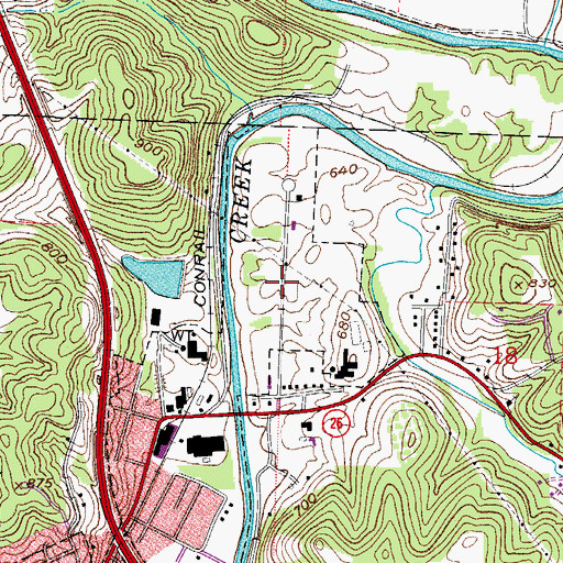 Topographic Map of Marietta Industrial Park, OH