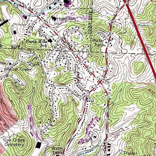 Topographic Map of Ruraldale, OH