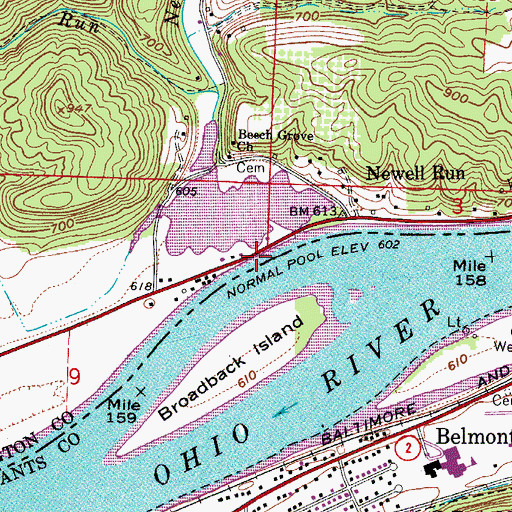 Topographic Map of Leonards Landing, OH
