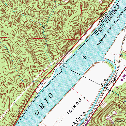 Topographic Map of Murphys Landing, OH