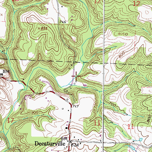 Topographic Map of Root Bridge, OH