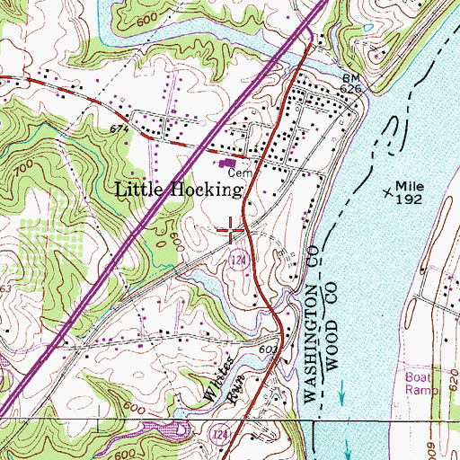 Topographic Map of Little Hocking Elementary School, OH