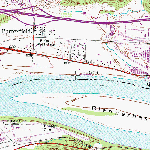 Topographic Map of Lewis Landing, OH