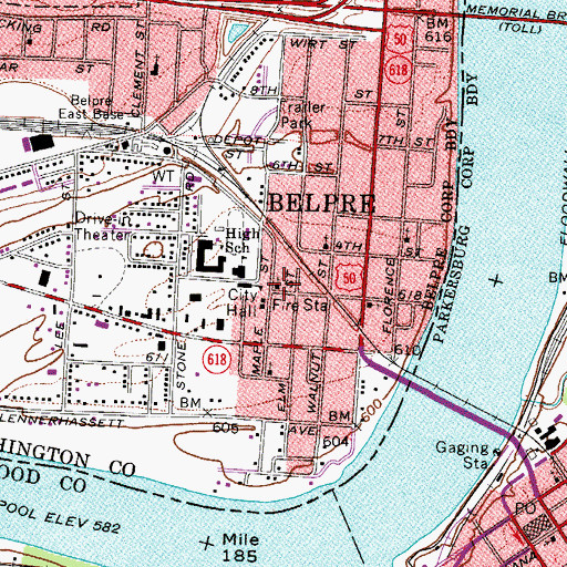 Topographic Map of Saint Marks United Methodist Church, OH