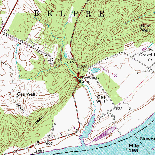 Topographic Map of Newberry School (historical), OH