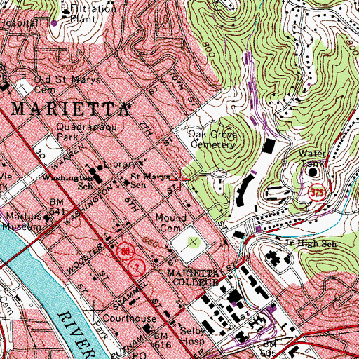 Topographic Map of Faith United Methodist Church, OH