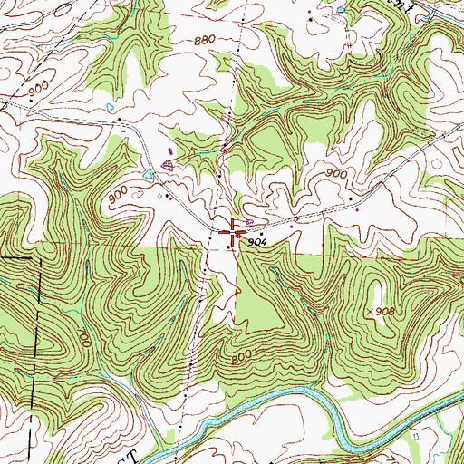 Topographic Map of Righteous Ridge School (historical), OH