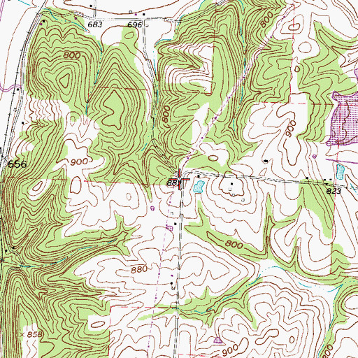 Topographic Map of Cory School (historical), OH