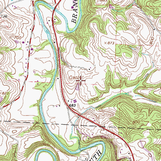 Topographic Map of Buchanan School (historical), OH
