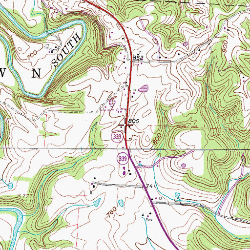 Topographic Map of North Watertown School (historical), OH
