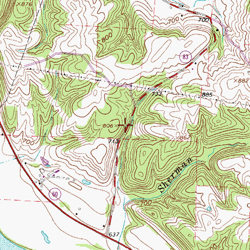 Topographic Map of Hilldale School (historical), OH