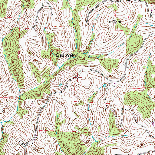 Topographic Map of Greenwood School (historical), OH