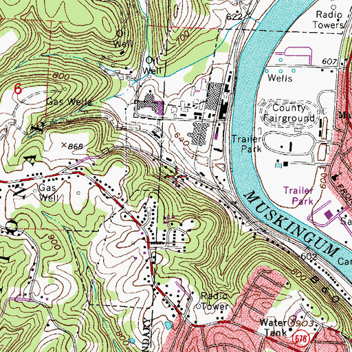 Topographic Map of Arlington Heights, OH
