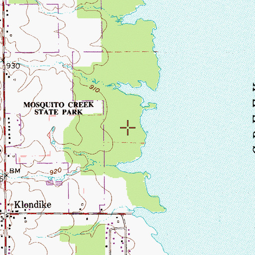 Topographic Map of Mosquito Creek State Park, OH