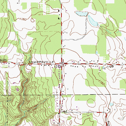 Topographic Map of Weldon, OH