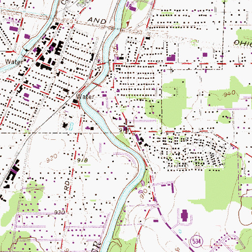 Topographic Map of Middle Elementary School, OH