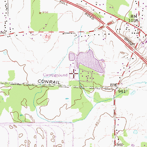 Topographic Map of Ridge Branch Campground, OH