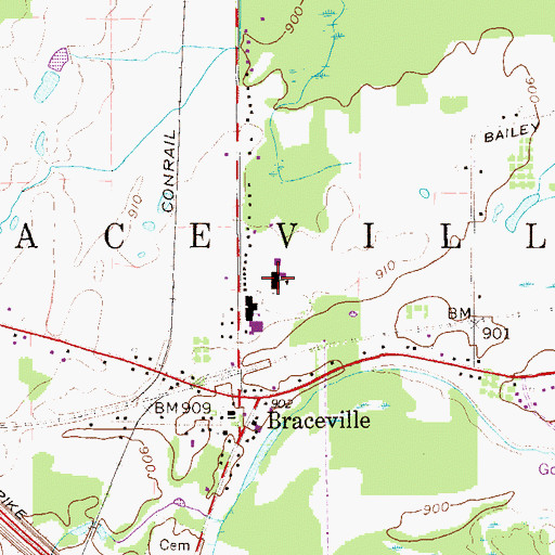 Topographic Map of Vaughn Elementary School, OH