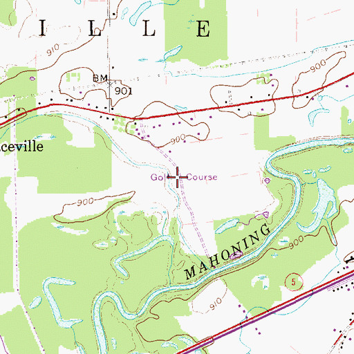 Topographic Map of Riverview Golf Course, OH