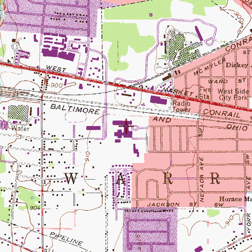 Topographic Map of Western Reserve High School, OH