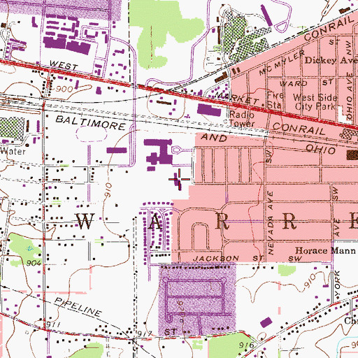 Topographic Map of Alden Elementary School, OH