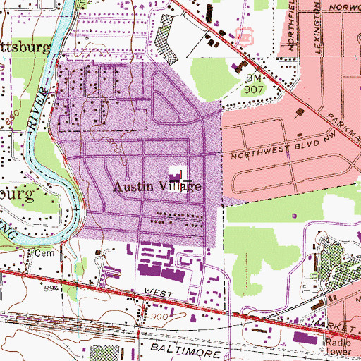 Topographic Map of Secrest Elementary School, OH