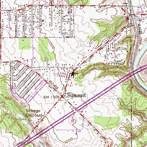 Topographic Map of Summit Elementary School, OH
