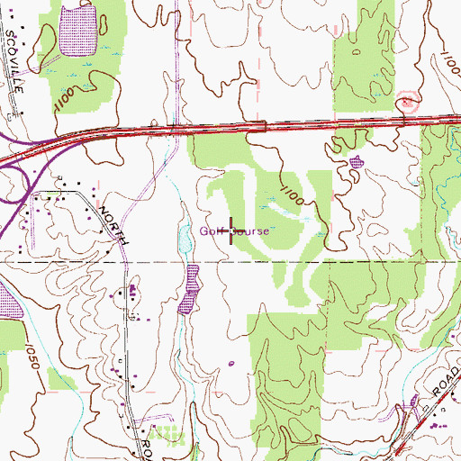 Topographic Map of Candywood Golf Course, OH