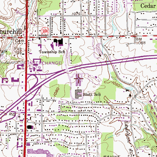 Topographic Map of William S Guy Middle School, OH