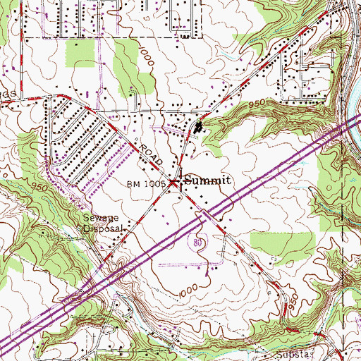 Topographic Map of Summit Assembly of God Church, OH