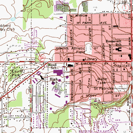 Topographic Map of Grace Lutheran Church, OH