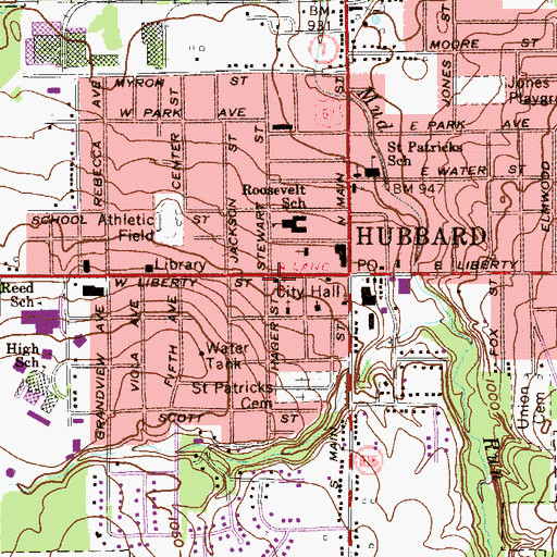 Topographic Map of First Assembly of God Church, OH
